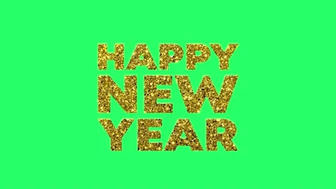  	Animation text HAPPY NEW YEAR isolate on green screen. Stock Footage 221122178