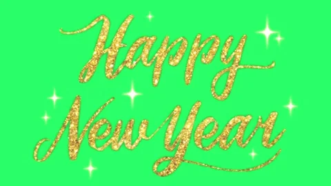 Animation text HAPPY NEW YEAR on green background. Stock Footage 248487941