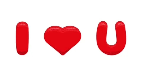 Animation of the text I love you. Stock Footage 166972265