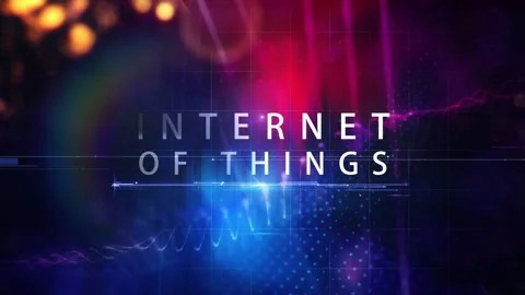 Animation text of Internet of things glow white glitch text Stock Footage 312929870