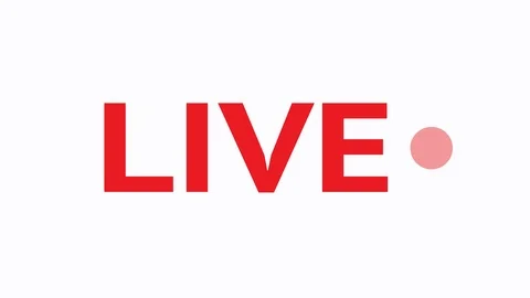 Animation Text LIVE on red stripe with green background. Stock Footage 127098874
