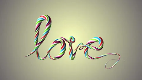 Animation of the text love. The braided rope creates the word love. The silhouet Stock Footage 153098029