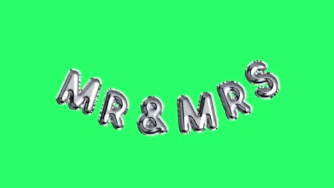 Animation text MR&amp;MRS on green background. Stock Footage 252994072