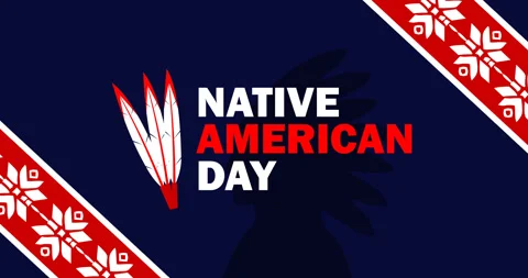 Animation of text of Native American Day Vídeo Stock 335344785