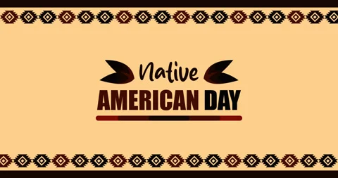 Animation of text native american day Vídeo Stock 335344832