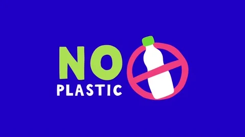 Animation Text NO PLASTIC isolate for Earth Day Concept. Stock Footage 188019463