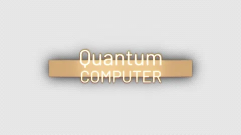 Animation text of Quantum Computer glow gold glitch text effect Stock Footage 321641005