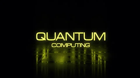 Animation text of Quantum Computing glow gold glitch text effect Stock Footage 308797634