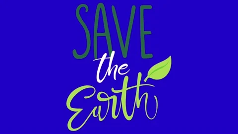 Animation Text SAVE the Earth isolate for Earth Day Concept. Stock Footage 188019562