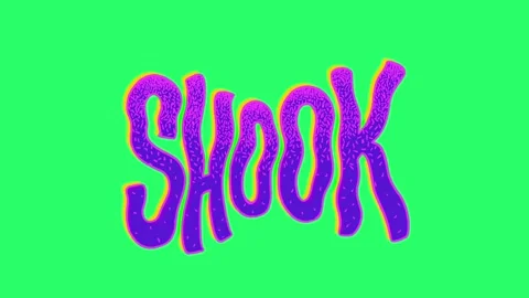 Animation text SHOOK on green background. Stock Footage 246835975