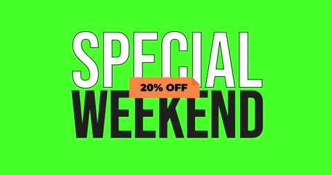 Animation text special weekend promotion Stock Footage 323149431
