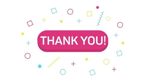 Animation text Thank you text of trendy memphis banner in flat style with Stock Footage 166454583