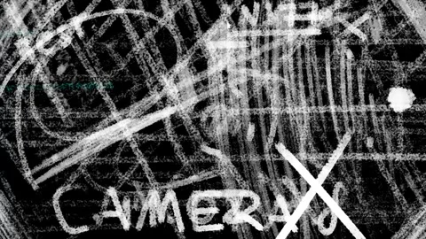 Animation with the texture of drawing strokes and noise on a black screen. Stock Footage 255184835