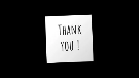 Animation of Thank You message written on white sticky note. Stock Footage 345185186