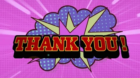 Animation of thank you text with exclamation over stars and cloud against purple 스톡 동영상 243713214