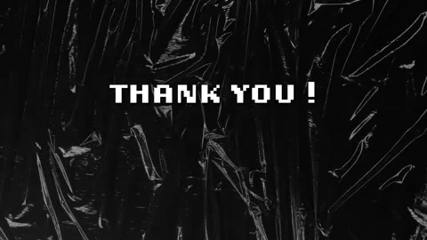 Animation of thank you text over black distressed pattern background Stock Footage 310530607