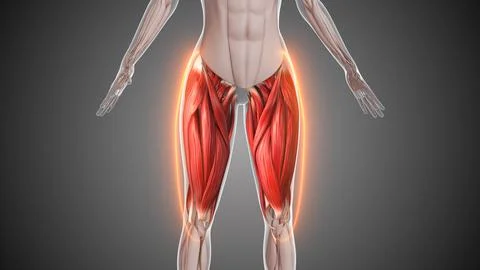 Animation of the thigh muscles Stock Illustration