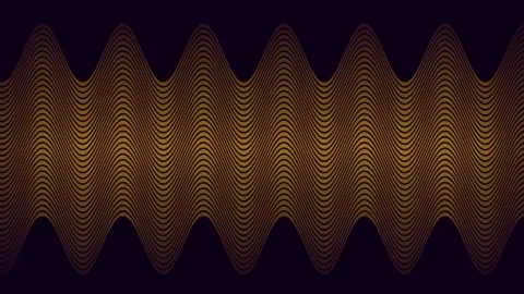 Animation of thin brown parallel curved zigzag lines slowly scrolling over black Video stock 155022019