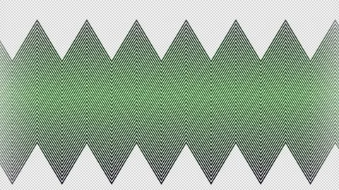 Animation of thin green parallel zigzag lines slowly scrolling over black Stock Footage 155022179