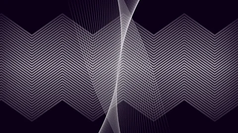 Animation of thin kinetic white zigzag lines and overlay of parallel lines, Stock Footage 156387825
