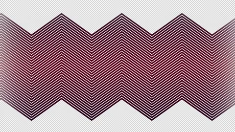 Animation of thin red parallel zigzag lines slowly scrolling over black Stock Footage 155022099