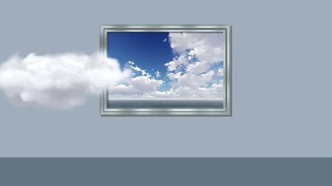 Animation of think outside the box - surreal minimal concept. Stock Footage 83096723
