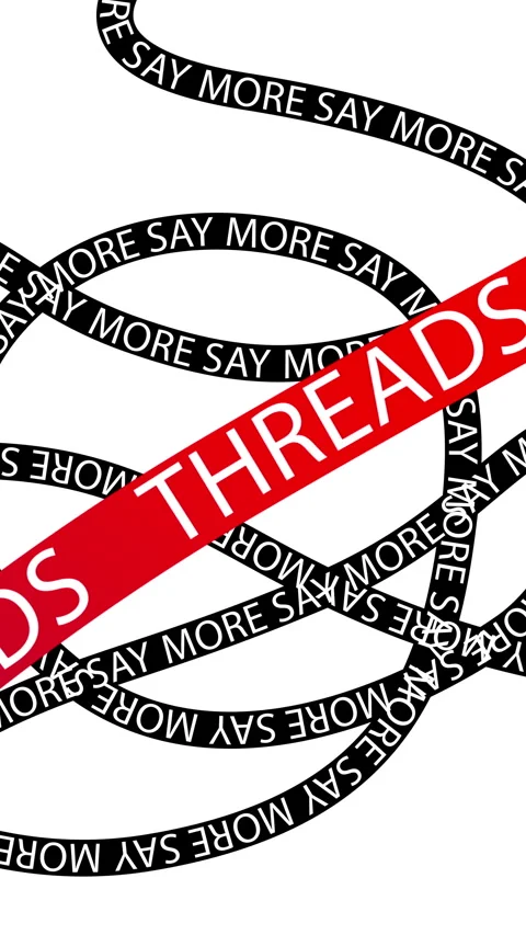 Animation of Threads Meta Instagram Twitter App, Social media Applications Stock Footage 246071098