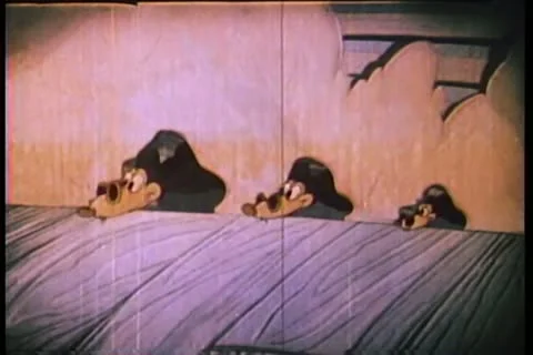 Animation of three blind mice coming out of their holes to dance Video stock 11347740