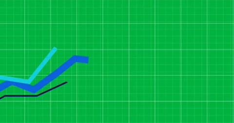 Animation of three blue arrows increasing over a black and white grid Stock Footage 325069998
