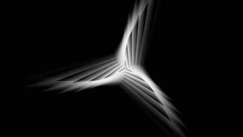 Animation of three-pointed stylized star on a black background Stock Footage 164401330