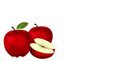 Animation of three red apples 库存影片 343261155