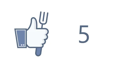 Animation thumb up with fork icon on white background. food concept Stock Footage 72387557