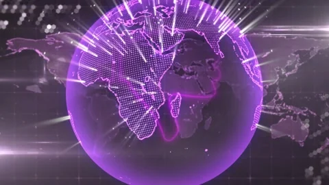 Animation of thumbs down in rotating globe against programming language and map 스톡 동영상 329127000