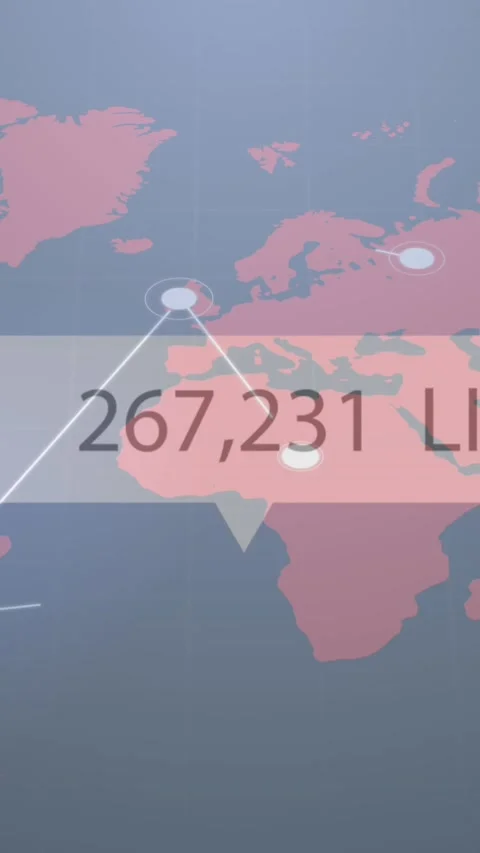 Animation of thumbs up icon with increasing likes against network of connections Stock Footage 344679589