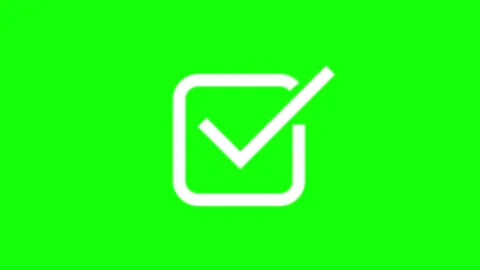 Animation of tick mark icon on green Stock Footage 306295264
