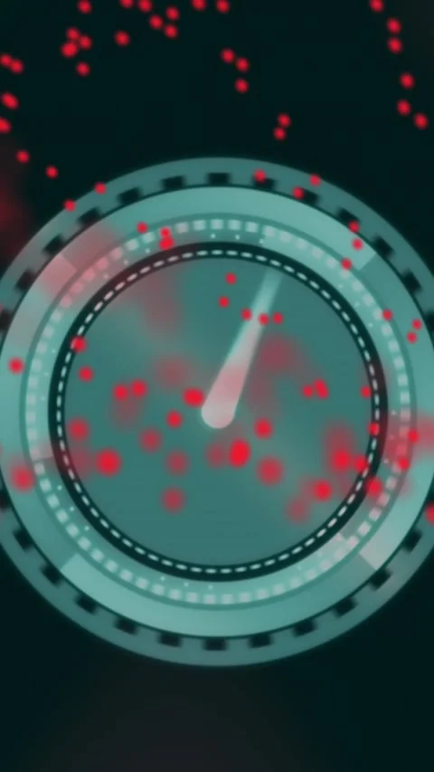 Animation of ticking clock over spinning dna structure against black background Stock Footage 344595614