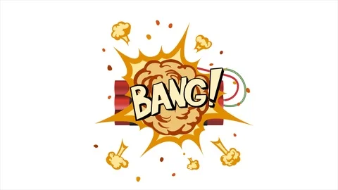 Animation of time bomb blast. Dynamite with a timer. Big bang Stock Footage 104662093