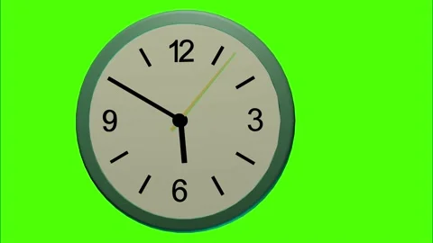 Animation of the time dial hours, minutes, seconds on a green background. Stock Footage 166779201