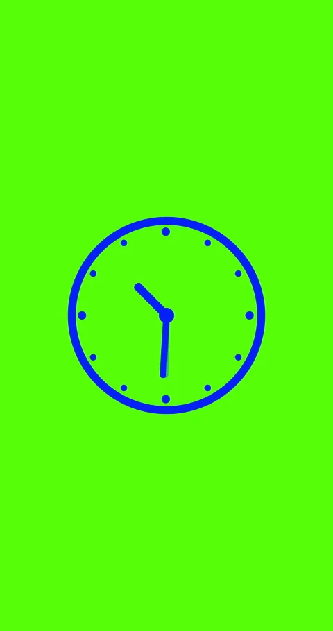 Animation time lapse of a clock. Blue clock hands on green clock face Stock Footage 283467363