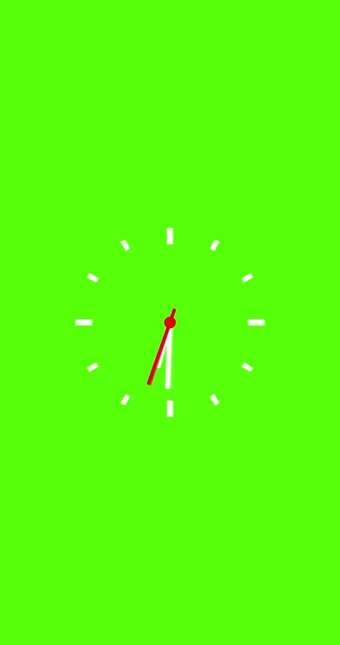 Animation time lapse of a clock. White clock hands on green clock face Stock Footage 284605315