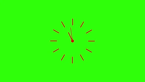 Animation time lapse of a clock. White clock hands on green clock face. Tim.. Stock Footage 304190092
