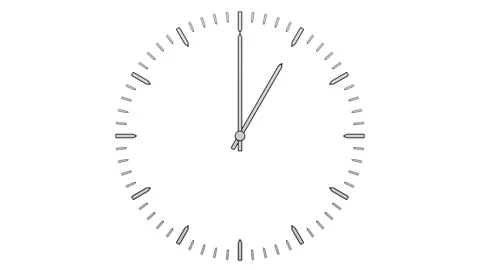 Animation of timelapse of flat clock face. Stock Footage 87292935