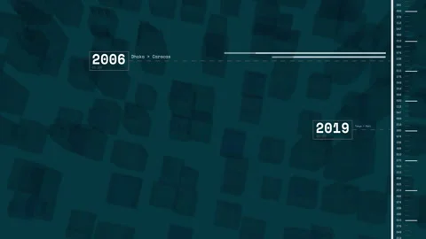 Animation of timeline from 2004 to 2019 over abstract geometric background Stock Footage 303676170