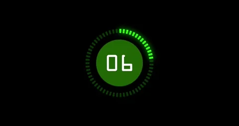 Animation timer green number 0 to 10 Stock Footage 297426845
