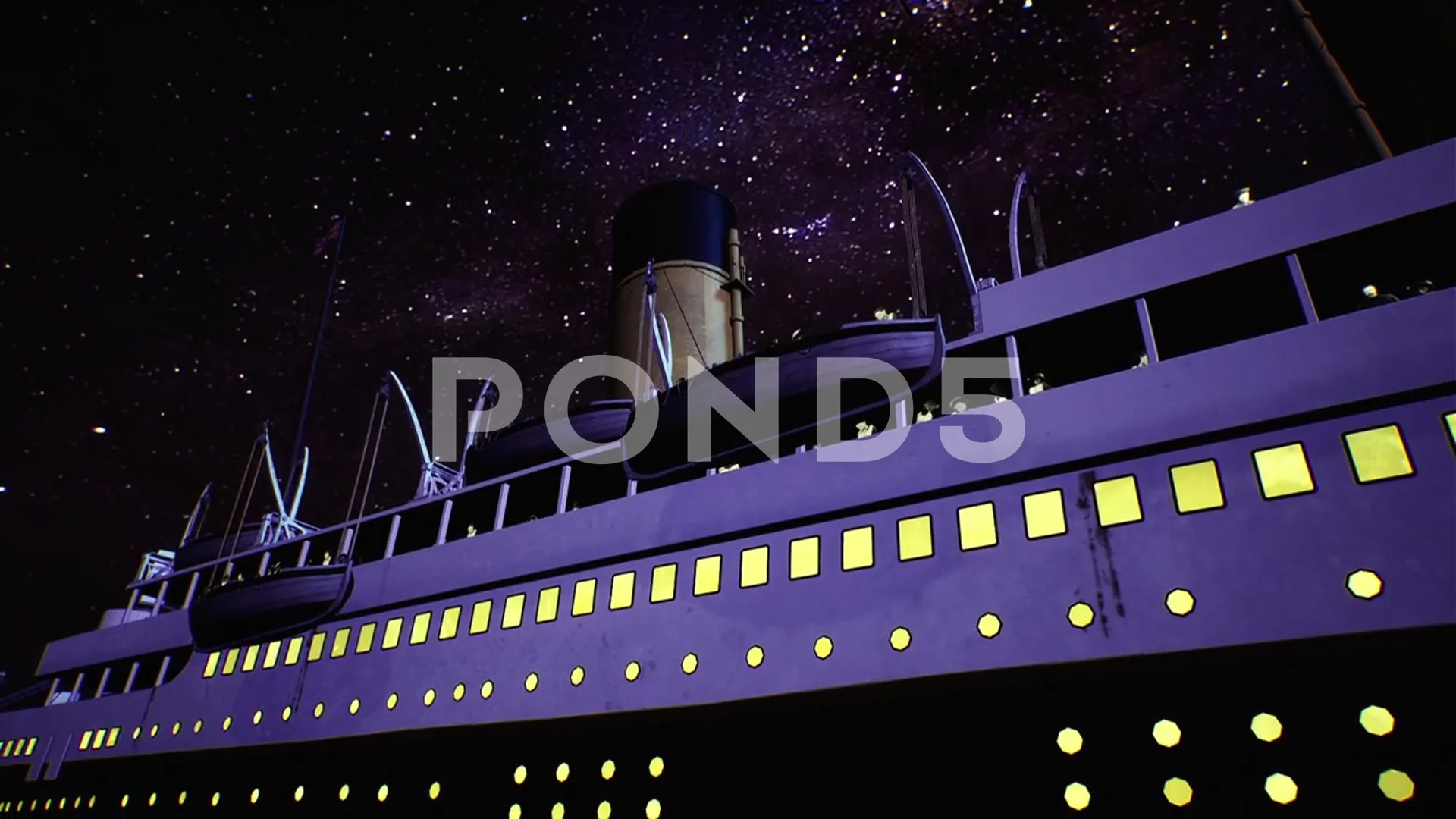 Animation of Titanic sinking and lifeboa... | Stock Video | Pond5