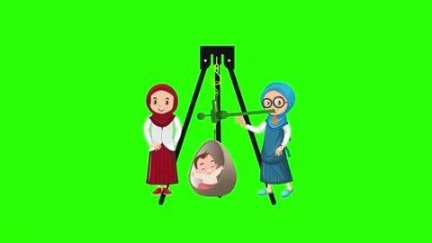 Animation of a toddler being weighed by | Stock Video | Pond5