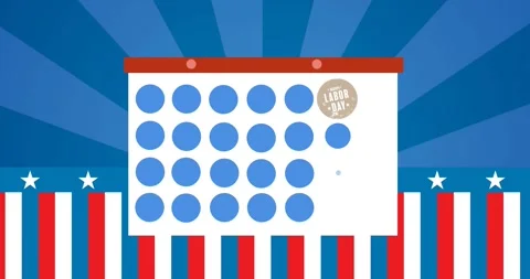 Animation of token template card and labor day text moving over blue background 스톡 동영상 328971311