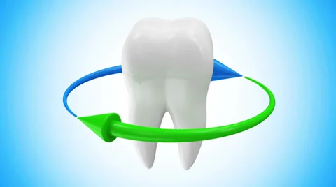 Animation of Tooth Rotation with Arrows on different backgrounds Stock Footage 36587481
