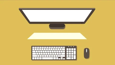 Animation of top view computer screen Stock Footage 121130667