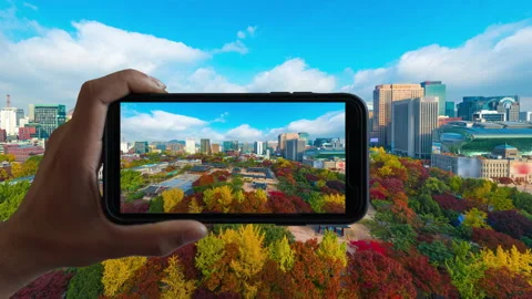 Animation of Touchscreen Smart Phone record video on time lapse. Stock Footage 139660110